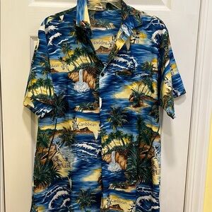 Rima World Caribbean Tropical Blue Hawaiian Shirt